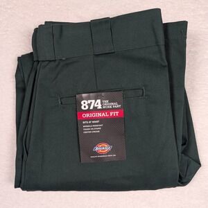 Dickies 874 Work Pants Mens 33x32 Hunter Green Original Fit Twill Chinos NEW